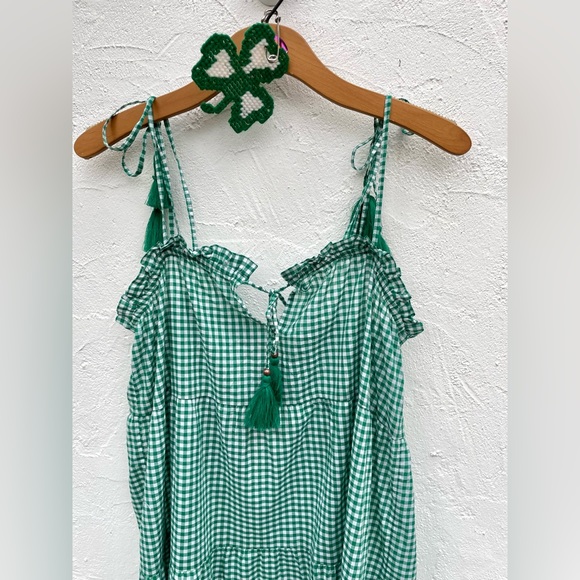 J. Crew Dresses Nwt Jcrew Green Gingham Dress Green Gingham Tassels